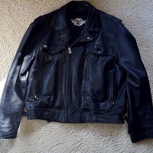 Harley Davidson Black Leather Riding Jacket XXXL
